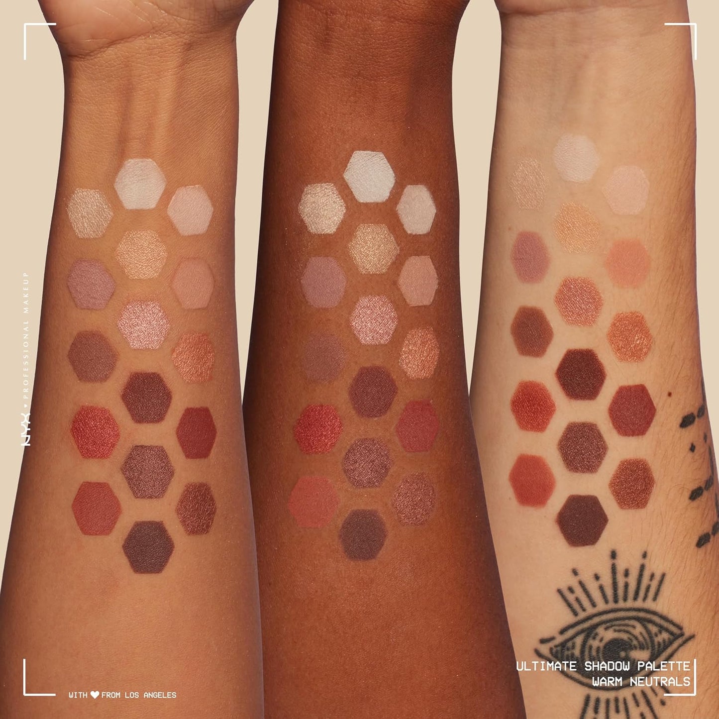 NYX Professional Makeup Lidschattenpalette Mit 16 Farbtönen, Intensives Und Langanhaltendes Finish, Vegane Formel Ohne Inhaltsstoffe Tierischen Ursprungs, Ultimate Shadow, Farbton: Warm Neutrals