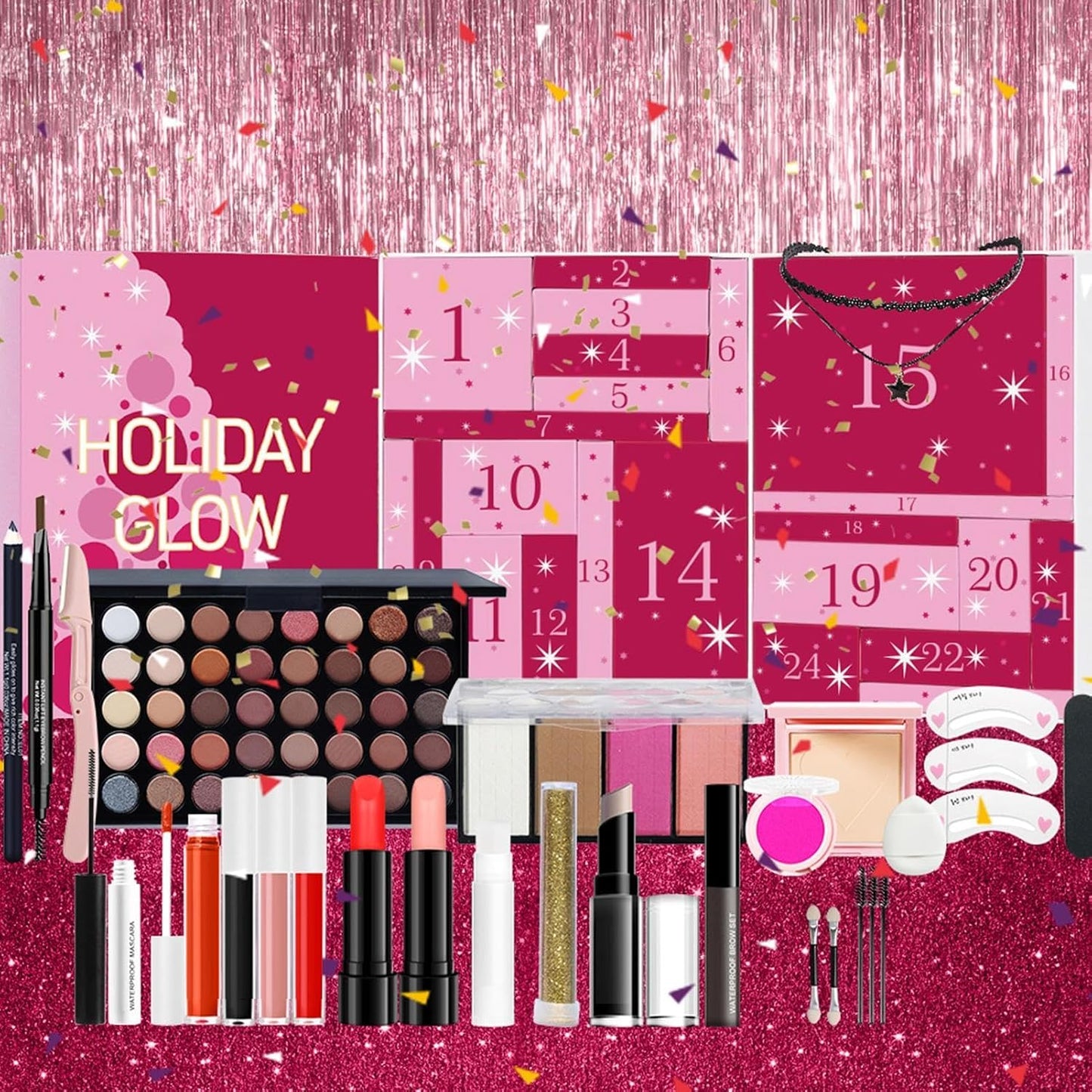 Beauty Adventskalender 2024, Beauty Kosmetik Adventskalender, 24 Tage Beauty Kosmetik Geschenkset, Makeup Kit Adventskalender, Make-Up & Beauty Überraschungen Geschenk Für Weihnachten Urlaub