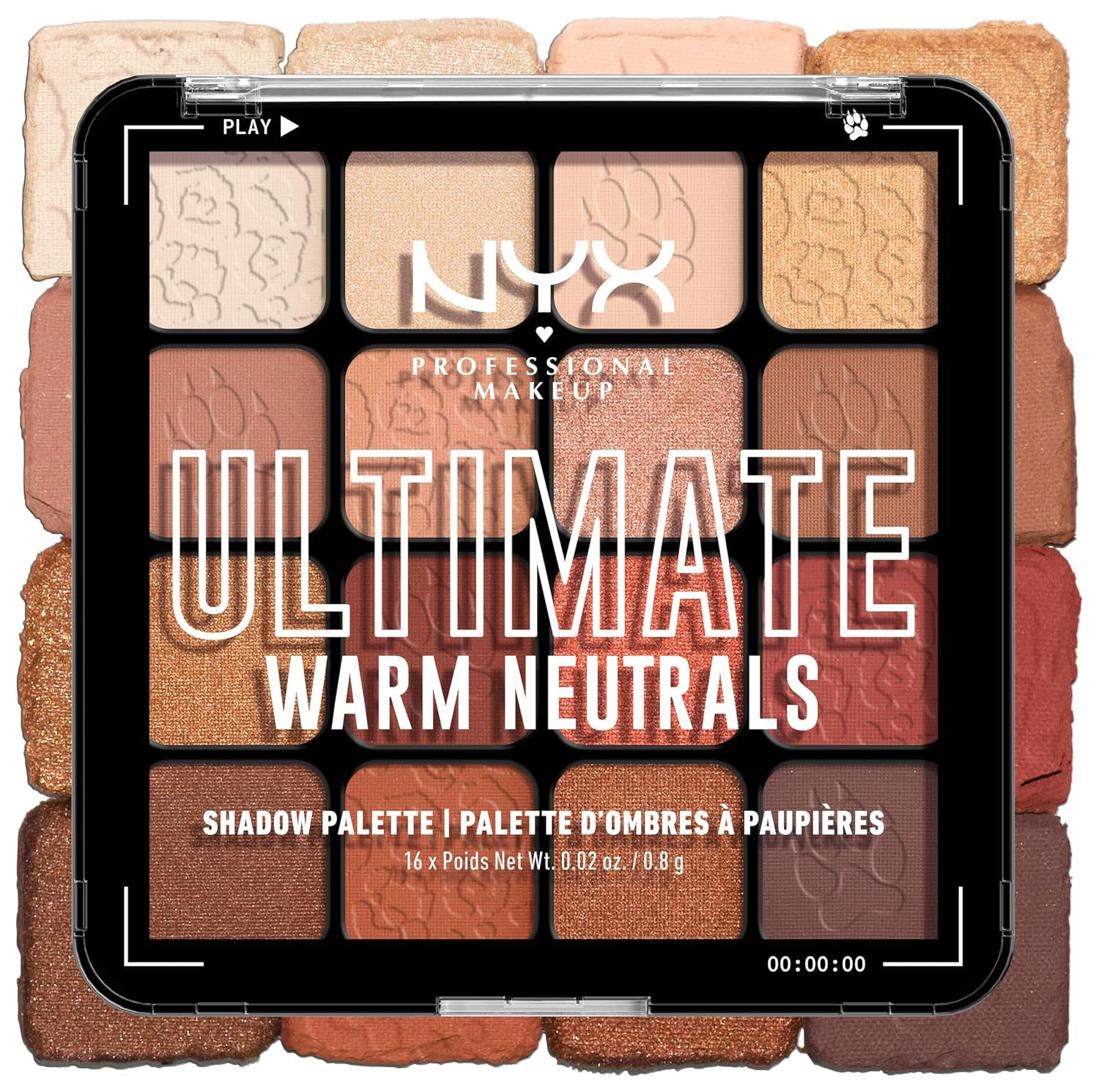 NYX Professional Makeup Lidschattenpalette Mit 16 Farbtönen, Intensives Und Langanhaltendes Finish, Vegane Formel Ohne Inhaltsstoffe Tierischen Ursprungs, Ultimate Shadow, Farbton: Warm Neutrals