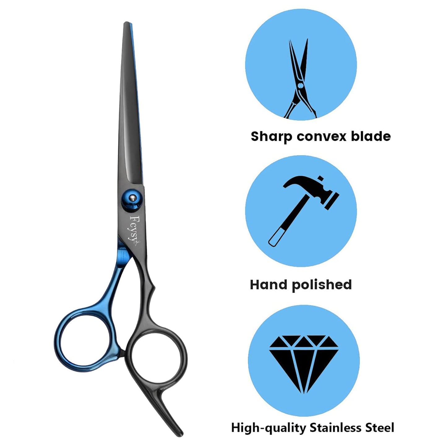 Friseurschere Haarschneideschere Effilierschere Set, Fcysy Friseur Scheren Professionell Haarschere Set, Schere Haare Schneiden Frisör Schere Haarschere Kinder Hund Effilierschere Friseur Profi- Blau