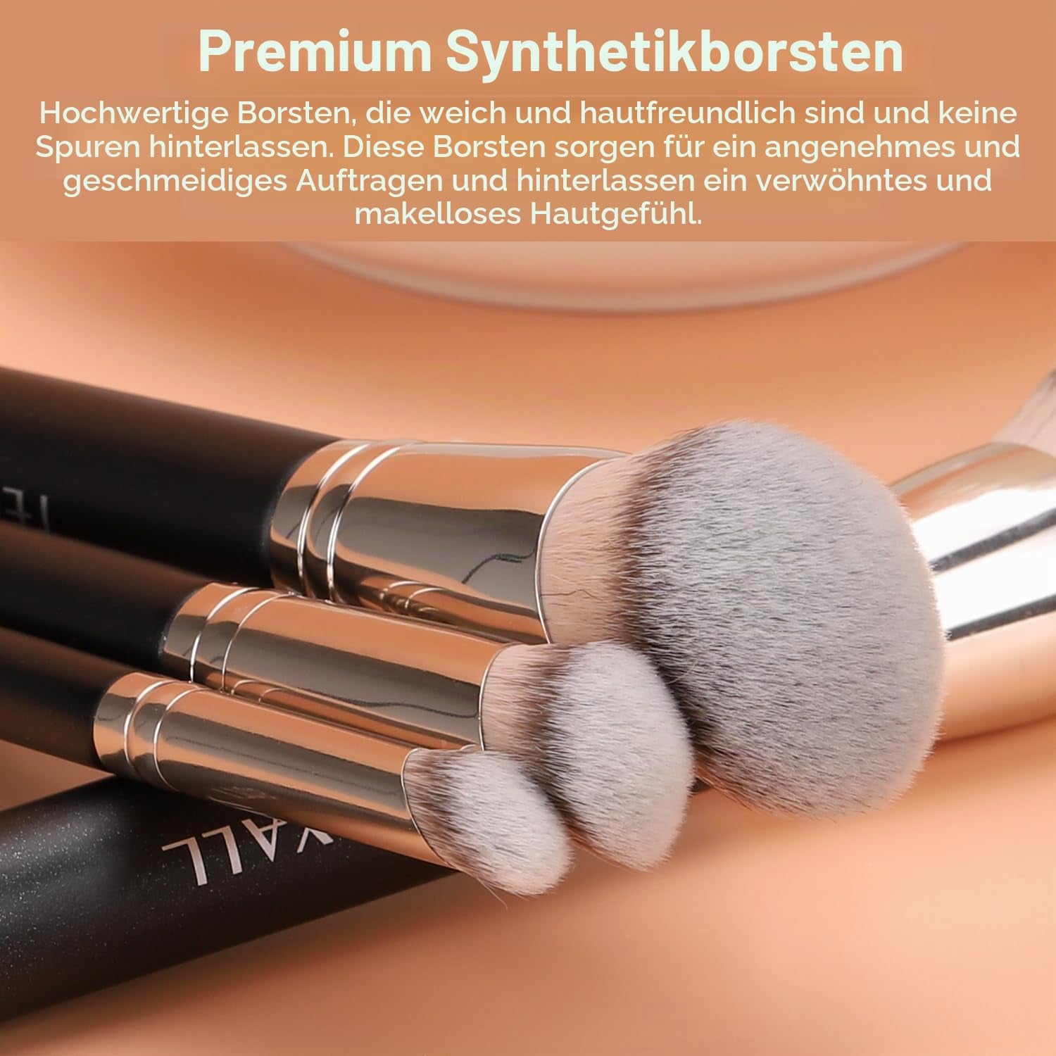 Foundation Kontur Conceal Pinsel Set, 3PCS Angewinkelte Synthetische Kabuki Pinsel Zum Mischen, Festlegen Und Auftragen Von Flüssigen, Cremes Und Puder-Kosmetika