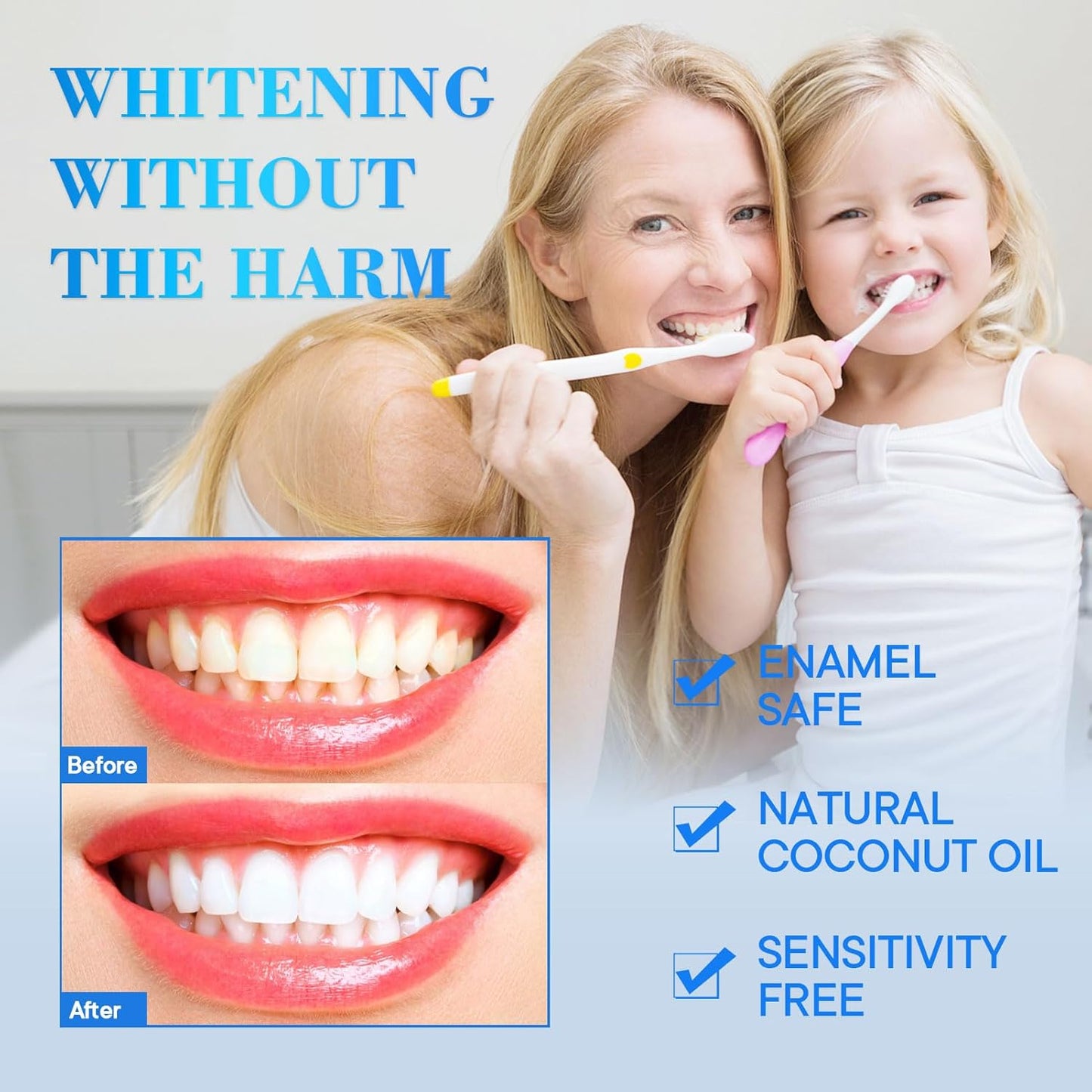 Teeth Whitening Strips - 28 Zahnaufhellung Peroxid Frei Non-Sensitive Formel Mit Minzgeschmack - Sicher Für Zahnschmelz
