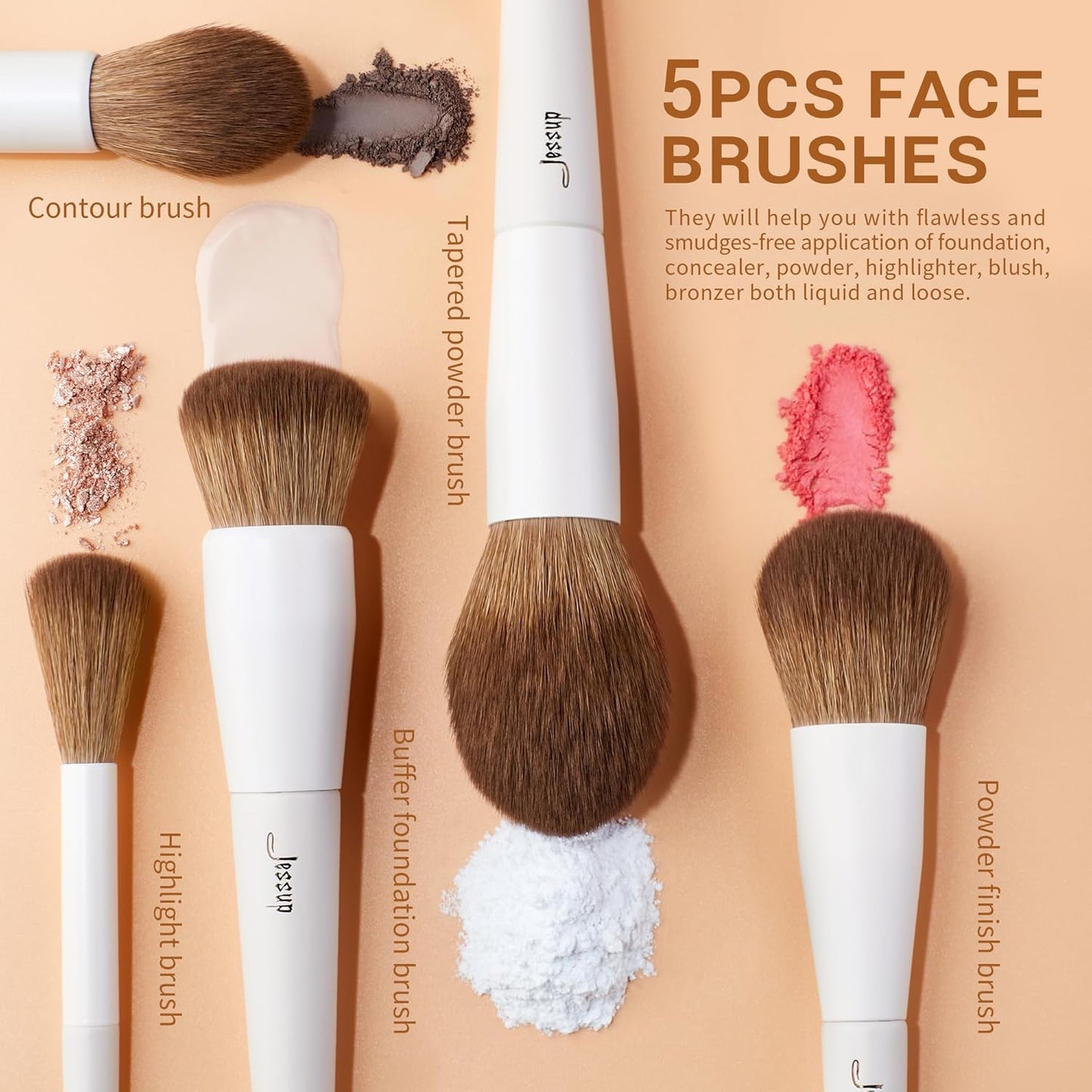 Jessup Pinselset Makeup Pinsel Make up Pinsel Set 14 Stück Schminkpinsel Kosmetikpinsel Gesichtspinsel Augenpinsel Lidschattenpinsel Puderpinsel Foundation Highlight Concealer Pinsel T329