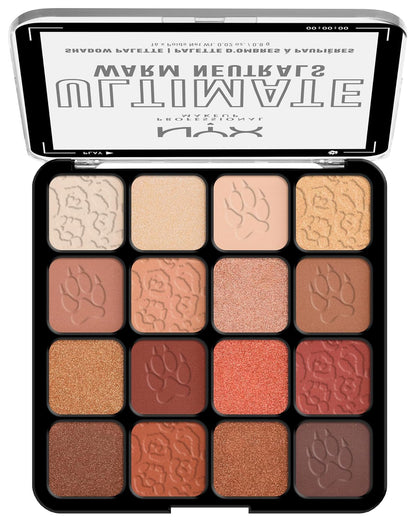 NYX Professional Makeup Lidschattenpalette Mit 16 Farbtönen, Intensives Und Langanhaltendes Finish, Vegane Formel Ohne Inhaltsstoffe Tierischen Ursprungs, Ultimate Shadow, Farbton: Warm Neutrals