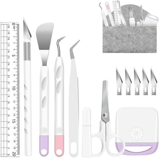 Plotter Zubehör,13 Stück Vinyl Jäten Werkzeuge Für Cricut Silhouette Unkrautschaber Silhouette Zubehör,Entgitterwerkzeug Plotter Werkzeuge Plotter Set,Cameos, Beschriftung, DIY Machen