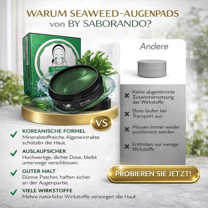 Korean Skincare 60 Stück Algen Augenpads | Gegen Augenringe & Falten, Augenmaske Mit Kollagen & Hyaluron, Gesichtspflege Gegen Tränensäcke, Feuchtigkeitsspendende Augenpflege Pads by