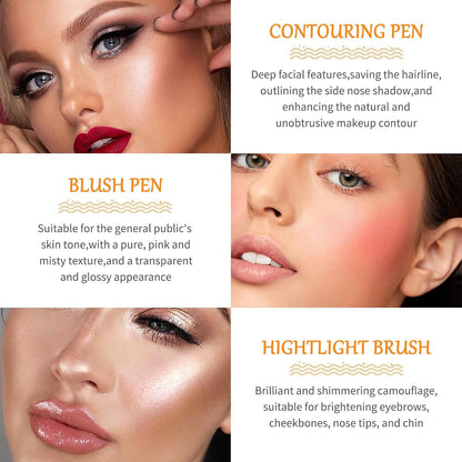 Flüssige Kontur Beauty Wand, Contour Beauty Wand Mit Applicator Befestigt, Liquid Highlighter Stick Make-Up Blush Stick, Creme Gesichts Highlighter Bronze Stick Contouring Stick Frauen (1#)