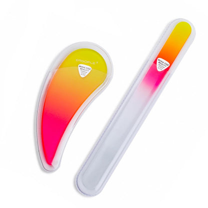 Tschechische Glas-Nagelfeilen Für Natürliche Nägel, 2-Teiliges Set, Komfortable Ergonomische, Karpaltunnellösung Für Die Nagelpflege Von Bona Fide Beauty Czech Glass