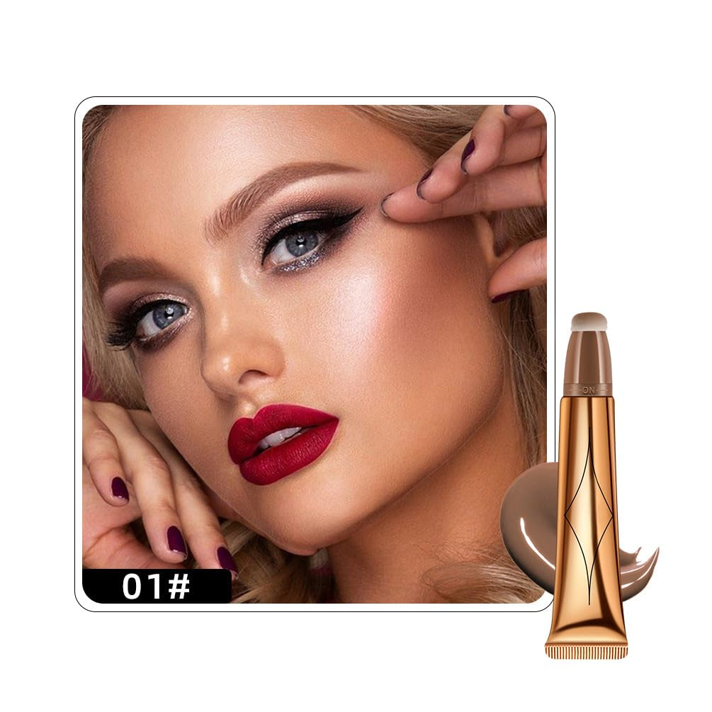 Flüssige Kontur Beauty Wand, Contour Beauty Wand Mit Applicator Befestigt, Liquid Highlighter Stick Make-Up Blush Stick, Creme Gesichts Highlighter Bronze Stick Contouring Stick Frauen (1#)
