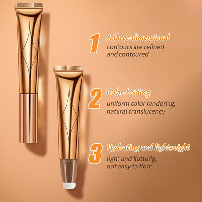 Flüssige Kontur Beauty Wand, Contour Beauty Wand Mit Applicator Befestigt, Liquid Highlighter Stick Make-Up Blush Stick, Creme Gesichts Highlighter Bronze Stick Contouring Stick Frauen (1#)