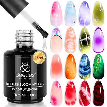 Beetles Blooming Gel, 15 Ml Klarer Uv-Nagellack Für Nailart-Design Blumen-Gel-Nagellack Zum Auftragen Von Effekten Beim Nageldesign Maniküre Geschenk Für Frauen | Blumen-Gel-Nagellack Zum Auftragen Von Effekten Beim Nageldesign Maniküre Geschenk Für Frauen