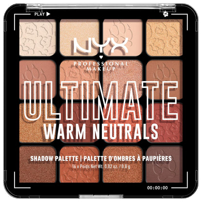 NYX Professional Makeup Lidschattenpalette Mit 16 Farbtönen, Intensives Und Langanhaltendes Finish, Vegane Formel Ohne Inhaltsstoffe Tierischen Ursprungs, Ultimate Shadow, Farbton: Warm Neutrals