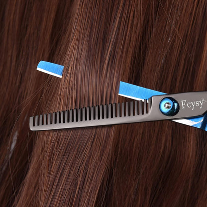 Friseurschere Haarschneideschere Effilierschere Set, Fcysy Friseur Scheren Professionell Haarschere Set, Schere Haare Schneiden Frisör Schere Haarschere Kinder Hund Effilierschere Friseur Profi- Blau