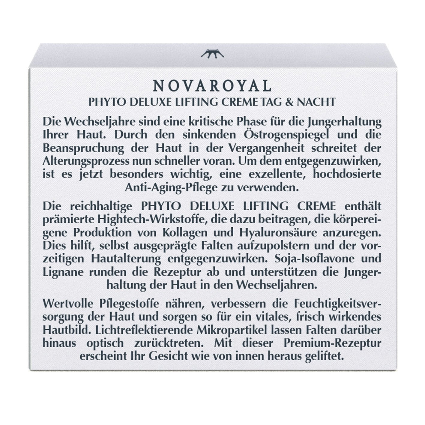 Phyto Deluxe Anti-Aging Creme – Straffende Tages- & Nachtpflege Mit Prämierten Hightech-Wirkstoffen – Sichtbar Wirksam Selbst Bei Ausgeprägten Falten – 50 Ml – NOVAROYAL