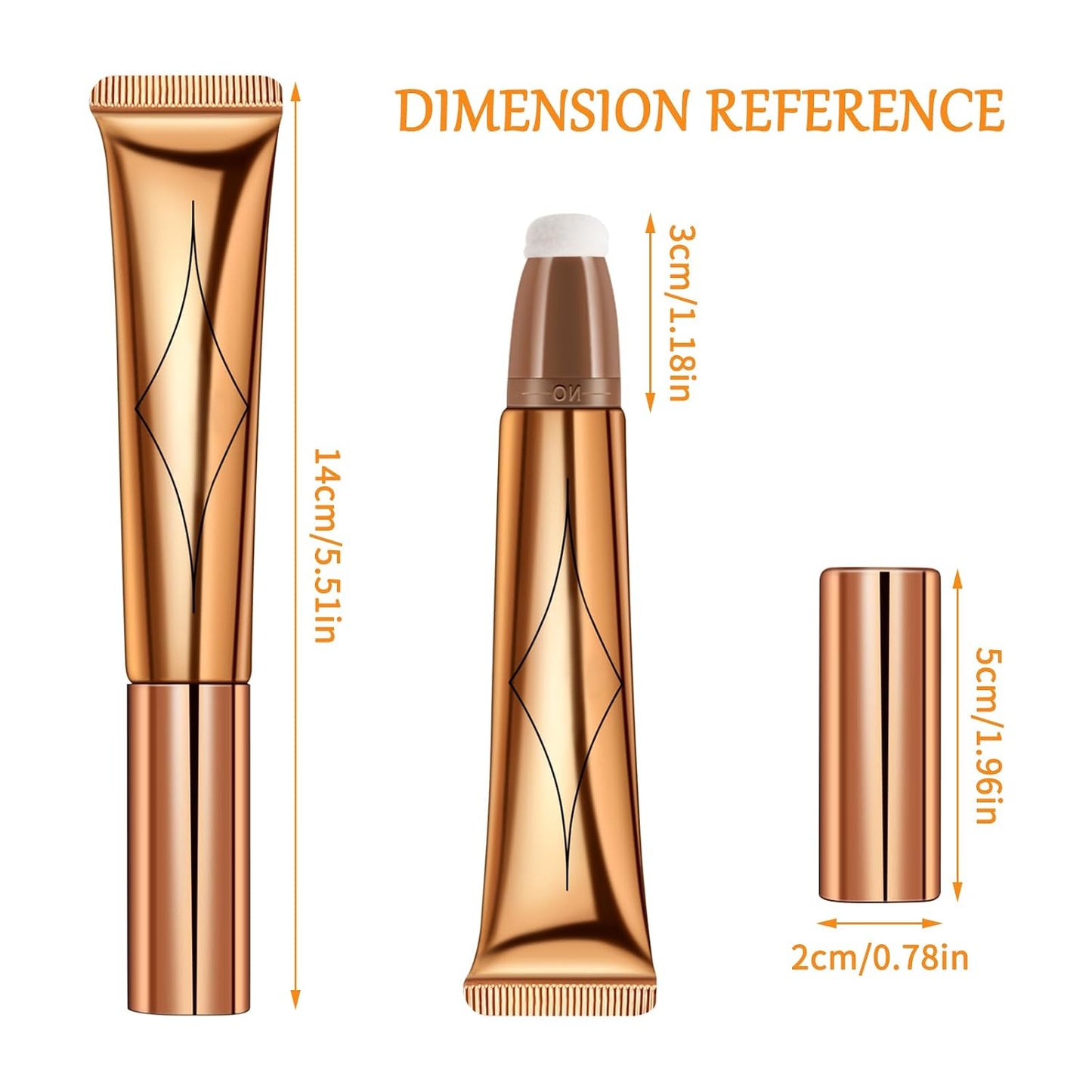 Flüssige Kontur Beauty Wand, Contour Beauty Wand Mit Applicator Befestigt, Liquid Highlighter Stick Make-Up Blush Stick, Creme Gesichts Highlighter Bronze Stick Contouring Stick Frauen (1#)