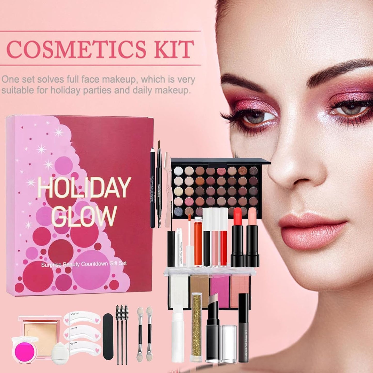 Beauty Adventskalender 2024, Beauty Kosmetik Adventskalender, 24 Tage Beauty Kosmetik Geschenkset, Makeup Kit Adventskalender, Make-Up & Beauty Überraschungen Geschenk Für Weihnachten Urlaub