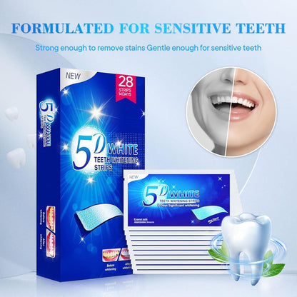 Teeth Whitening Strips - 28 Zahnaufhellung Peroxid Frei Non-Sensitive Formel Mit Minzgeschmack - Sicher Für Zahnschmelz