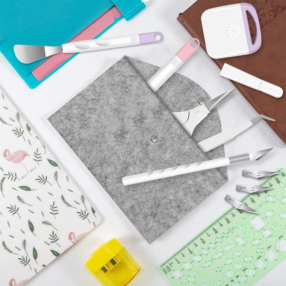 Plotter Zubehör,13 Stück Vinyl Jäten Werkzeuge Für Cricut Silhouette Unkrautschaber Silhouette Zubehör,Entgitterwerkzeug Plotter Werkzeuge Plotter Set,Cameos, Beschriftung, DIY Machen