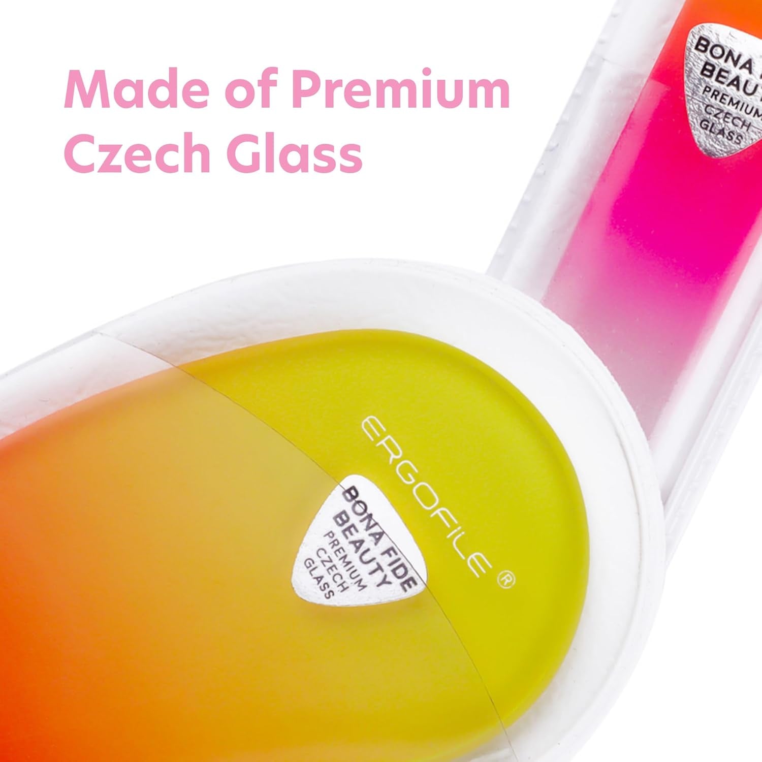 Tschechische Glas-Nagelfeilen Für Natürliche Nägel, 2-Teiliges Set, Komfortable Ergonomische, Karpaltunnellösung Für Die Nagelpflege Von Bona Fide Beauty Czech Glass